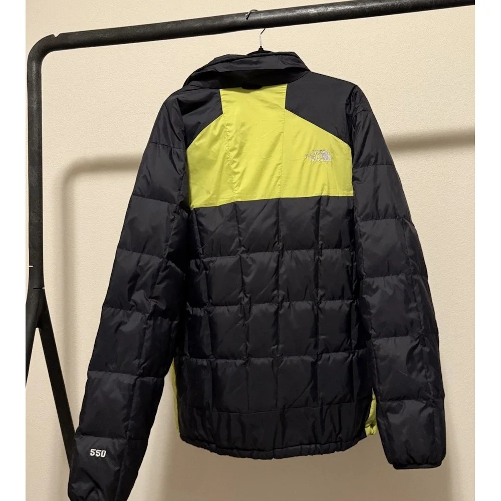 The North Face 550 Down Puffer‎ Jacket Men's XL Black Green Full Zip Gorpcore